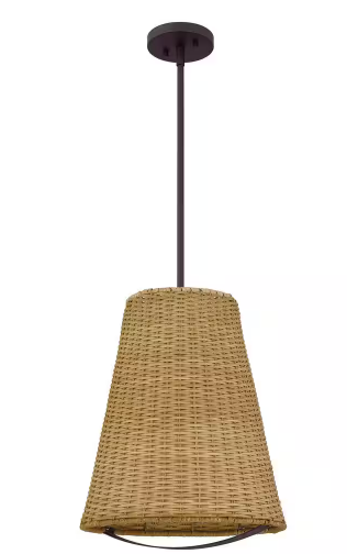 DSI Lighting Cambria 2 Light Pendant with Rattan Shade - Espresso